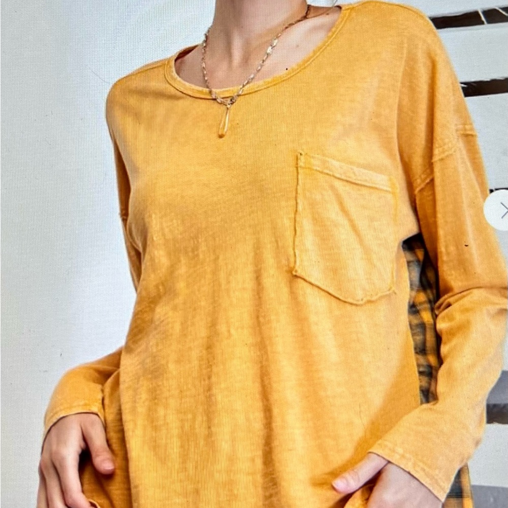 Easel Gold Oversized Long Sleeve T-Shirt